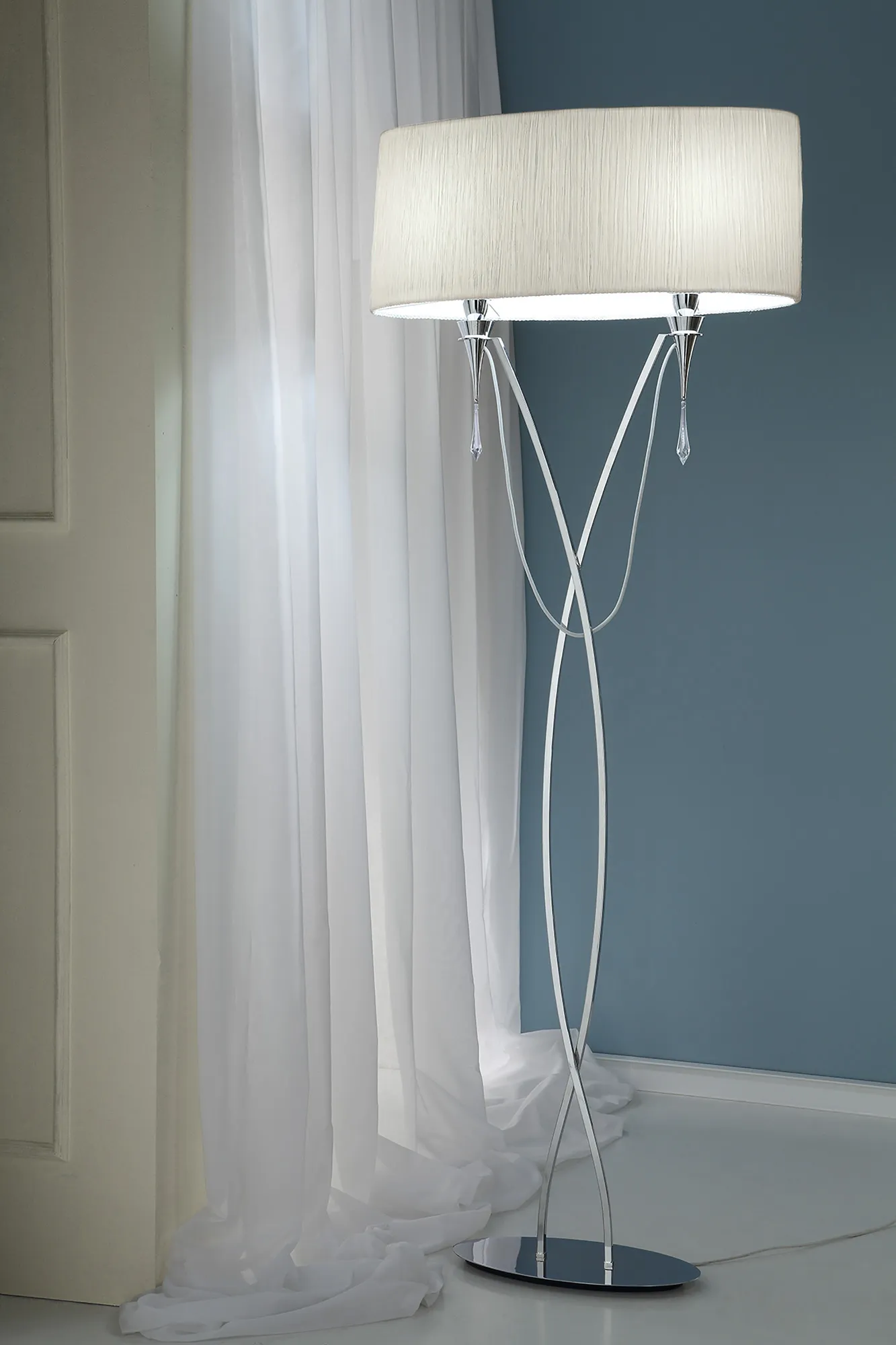 Lucca Crystal Floor Lamps Mantra Shaded Floor Lamps